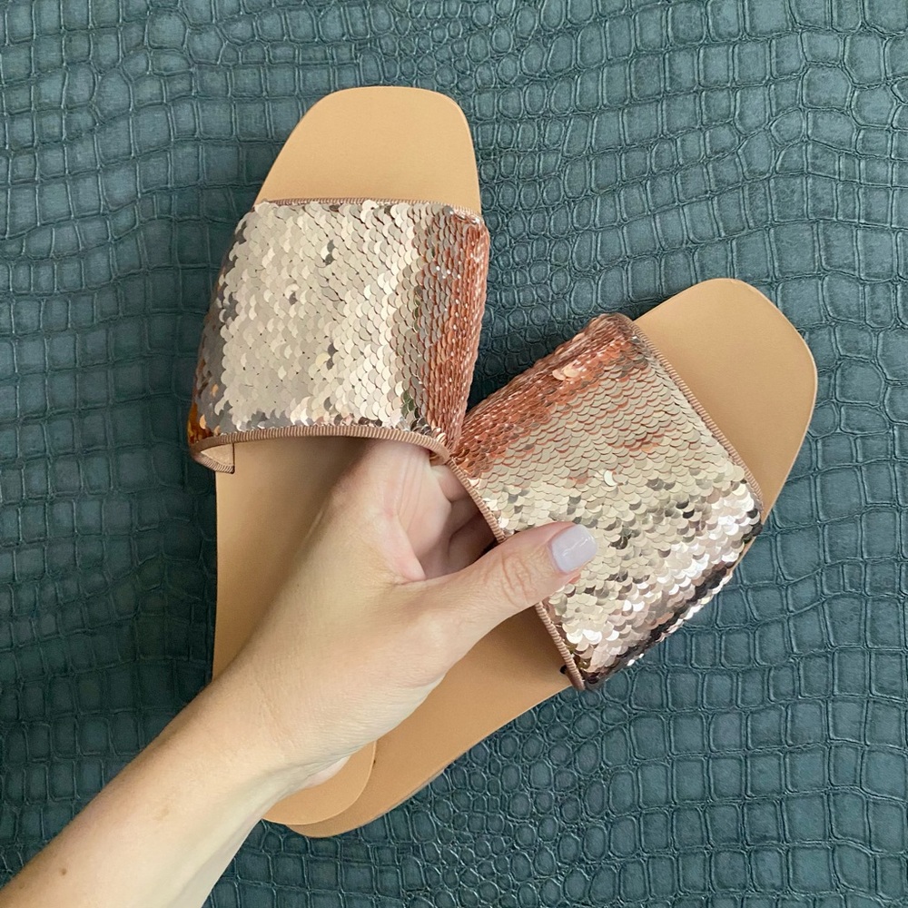 Tory Burch sequin slides NEW